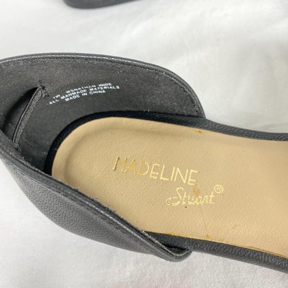 Madeline Stuart Nathan Flats Black Toe Strap 7W - Picture 5 of 9